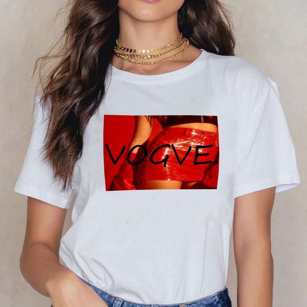 

мода золото vogue футболка женская горячая продажа шаблон печати футболка с коротким рукавом рубашки большой размер женская футболка wc40, White