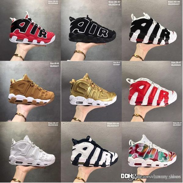 

shoes men more luxury designer women mens uptempo designer shoes hoop pack fashion air sneakers casual shoes, Black