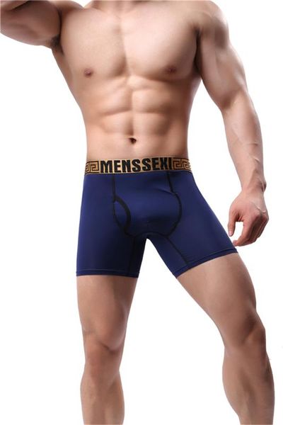 

menssexi mens underwear boxer shorts nylon u-convex designed boxers new fashion sleepwear long underpants men boxers, Black;white