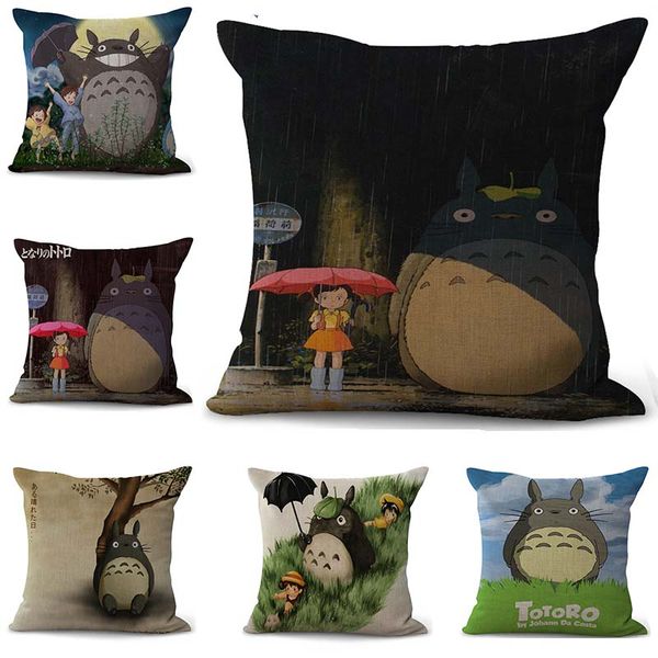 

cartoon totoro pillowcase bohemian bed animal pillowcover cotton linen ethnic car pillow cover bedroom sofa throw cushion pillow case