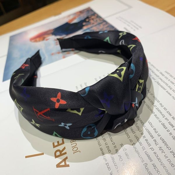 

2020 designer brand 11 colors new winter headband for women fashion letter flower band pattern print hair accessories, Silver