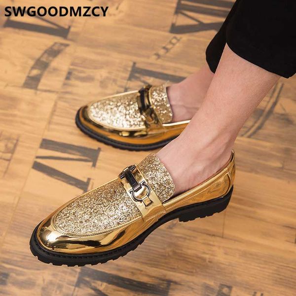 

party shoes men formal evening dress glitter elegant shoes for men italian coiffeur loafers wedding luxury buty, Black
