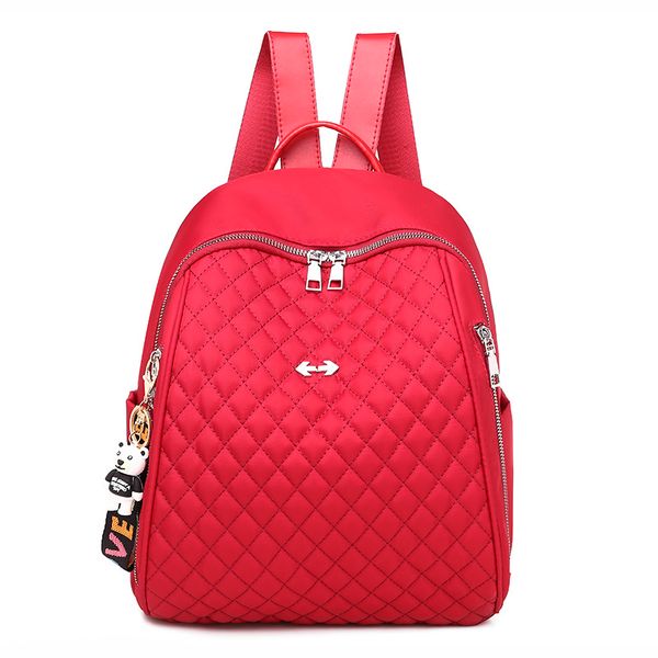 

sewing thread women backpack diamond lattice oxford school book bag for teenage girl casual female backbag black lady traval bag