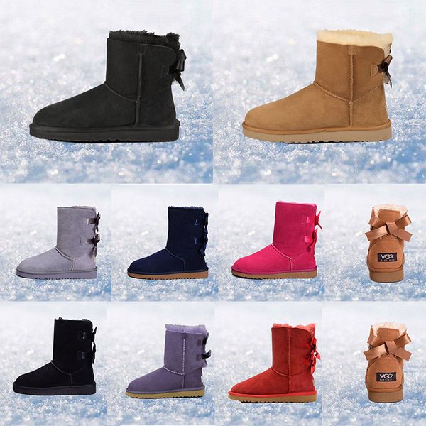 

2019 women boot au tralia cla ic now boot wgg tall real leather bailey bowknot girl winter de inger keep warm ize 36 41