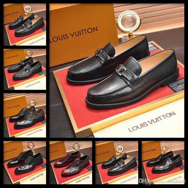 

19ff новый дизайн luxury men патентный обувные кожаные мокасины мокасины вождения обувь мужчина платье обувь партии свадебные формальные обу, Black