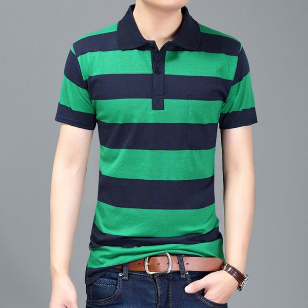 

Classic Striped Men Polo Shirt Cotton Short Sleeve Fashion 2017 Summer Plus Size L -2xl 4 Colors Designer Polo Shirt Men Free Shipping 3