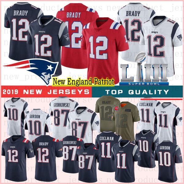 

new jersey englands stitched 12 tom brady jersey patriot 11 julian edelman 87 rob gronkowski 15 chris hogan 10 josh gordon 26 sony michel, Black;red