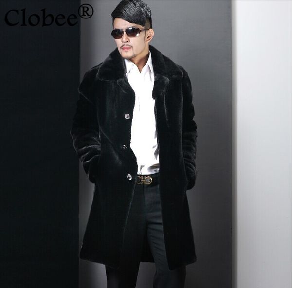 

oversized faux fur coat men clothing 2020 winter luxury faux jackets coats long black leather overcoats outerwear wr663