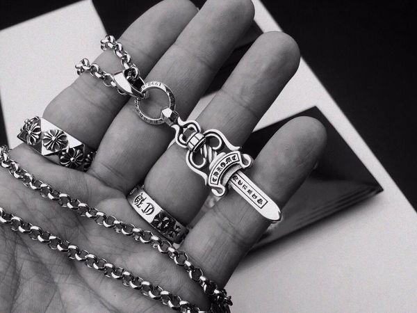 

fashion brand ch designer sword necklace sweater chain for lady design mens and women party wedding lovers gift luxury hip hop jewelry, Silver