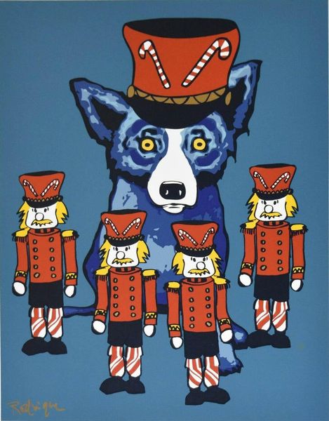 

a139 # джордж rodrigue голубой собаки soldier boy home decor расписанную hd печать картина маслом на холсте стены искусства холст картинки 2