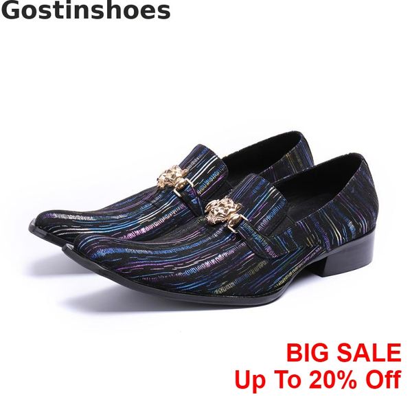

men shoes fashon striped genuine leather men oxfords casual shoes pointed toe slip on set foot party wedding office, Black