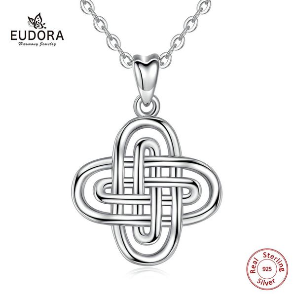 

eudora 925 sterling silver celtics knot pendant necklace 4 round knot necklaces fine jewelry with gift box cyd140