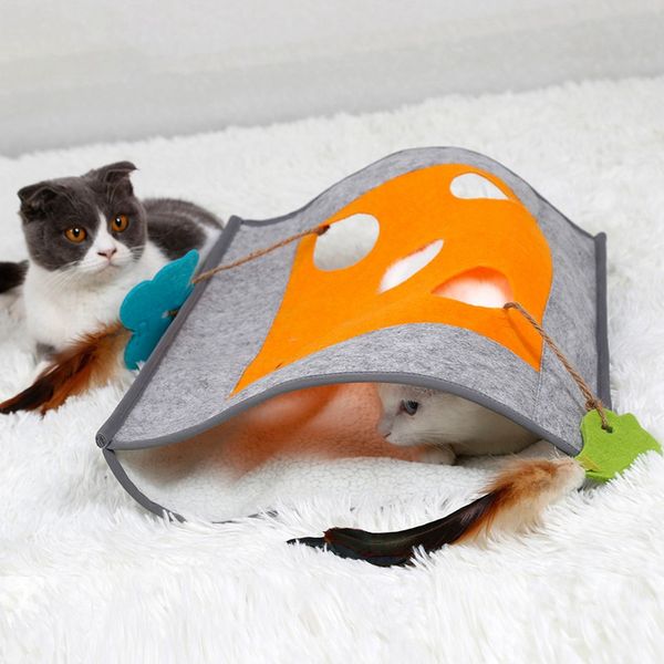 

pet cat sleeping tunnel toy cat activity play bag fun interactive toys hiding sneaking watching gift for lovers