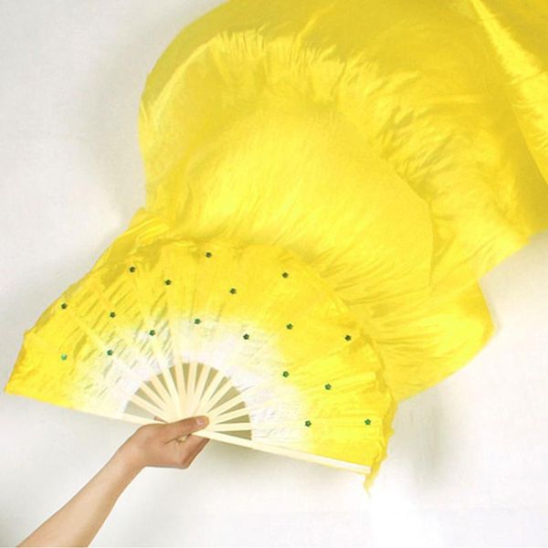 

hand made colorful belly dance dancing silk bamboo long fans veils, Black;red