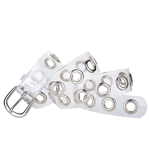 

2020 women's summer transparent belt casual wild pvc ladies belt pants, Black;brown