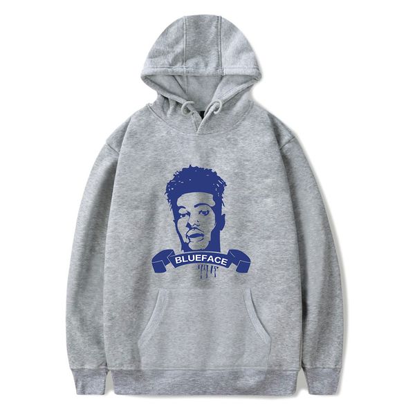 

famous brand blueface printed hoodies sweatshirt casual fashion harajuku hoodie popular pullover men's clothes, Black