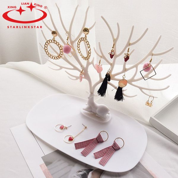 

1pc antler shaped plastic makeup organizer jewelry box creative cosmetic organizer ring lipstick rack necklace display