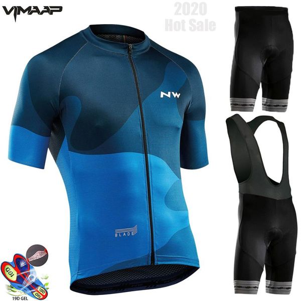 

cycling jersey nw pro team men's summer anti-uv cycling jersey set breathable racing sport mtb bicycle clothing, Black;blue