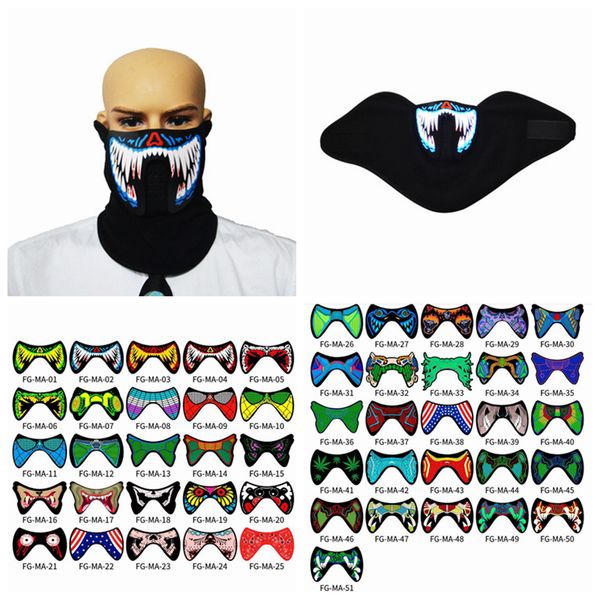 

Светодиодные музыкальные маски со звуком Активированные маски террора Холодный