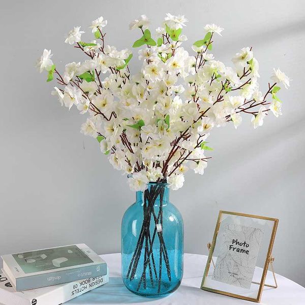 

10pcs artificial peach flower branch high simulation non-woven fabrics low price wedding decoration love gift party accessories