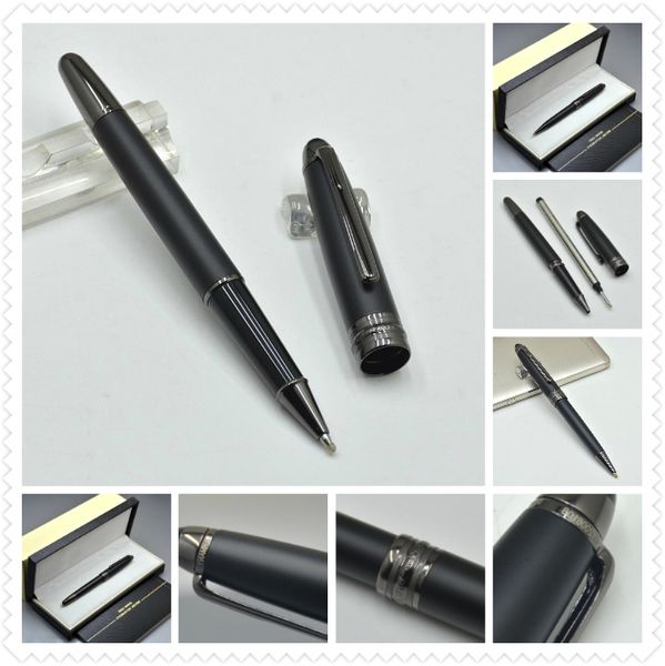 

luxury 163 monte matte black ballpoint pen / roller ball pen administrative office stationery man writing ball pens fit christmas gift, Blue;orange