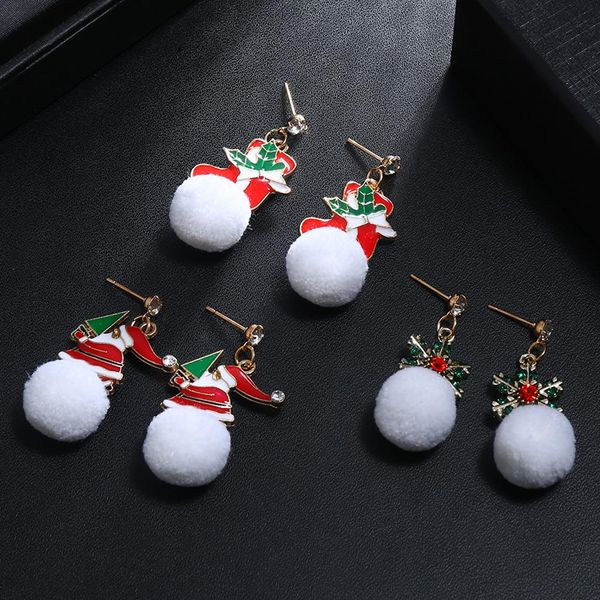 

1 pair snowflake/santa claus/boots pendant christmas party earrings jewelry, Golden;silver