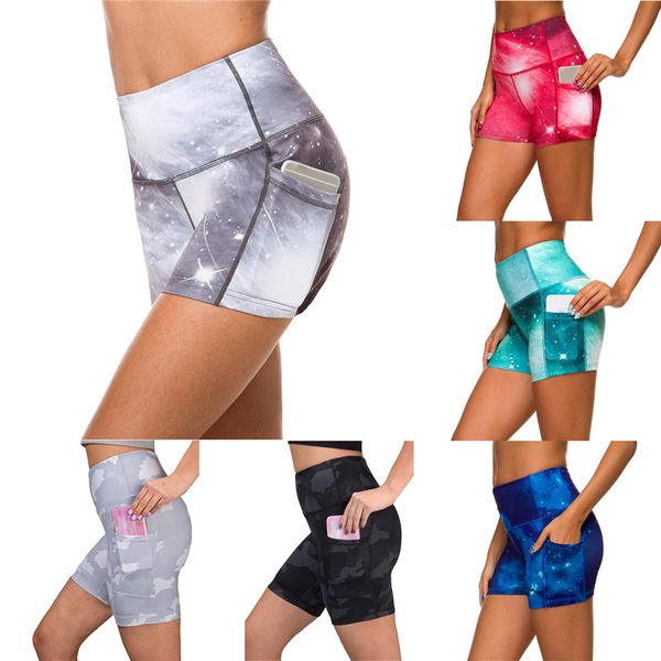 

tie dyeing print high waist yoga shorts 2020 women sports running gym bodyocn shorts summer causal sportwear outwear cheap, White;red