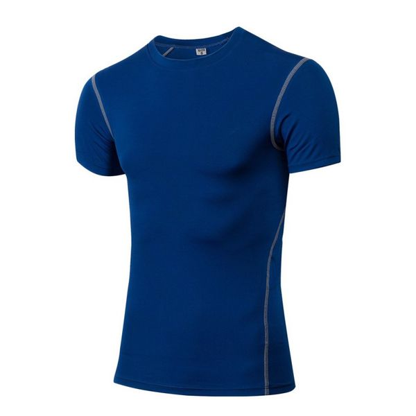 

2019 men's tight-fitting fitness clothing running short-sleeved sportswear stretch-dry clothes t-shirt, Black;red