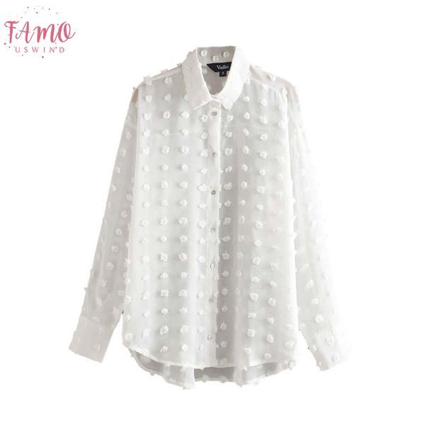 

women elegant chiffon solid white irregular blouse long sleeve turn down collar buttons female chic office long sleeve wear lb221