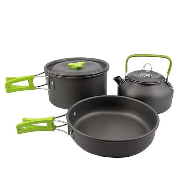 

camp kitchen ultralight picnic camping cookware set portable outdoor water kettle pan pot travel aluminum cooking kits utensils hiking
