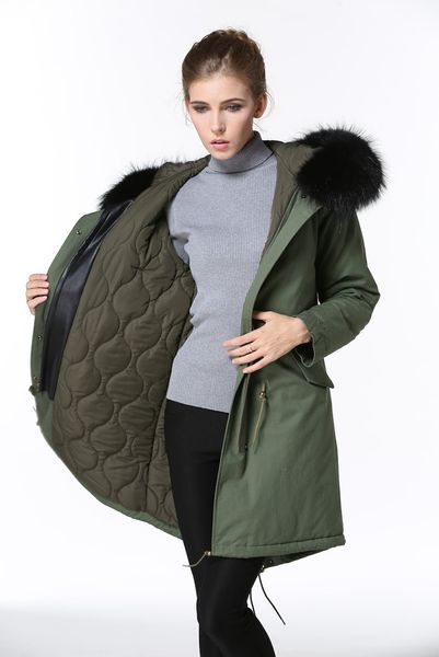 

2019 black raccoon fur trim meifeng women snow jacket red down fill lining red long parkas white down duck