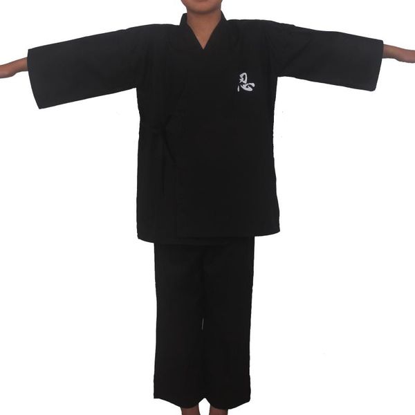 

ethnic clothing black japanese ninja boys traditional kimono child warrior swordmen yukata kids stage performance samurai costume, Red