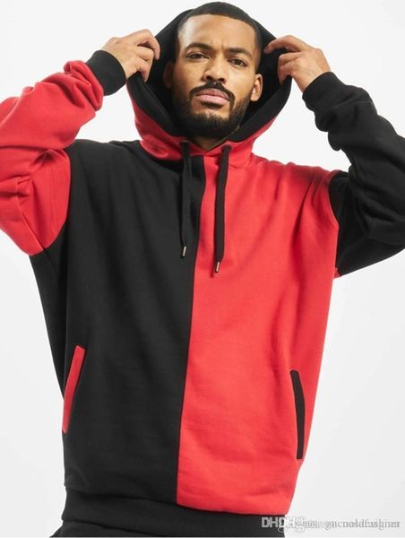 

panelled hooded casual autumn mens clothing mens designer brand panelled hoodies fashion, Black