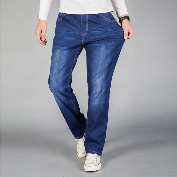 

autumn winter foreign blue casual jeans men wash straight cowboy denim trousers jeans male