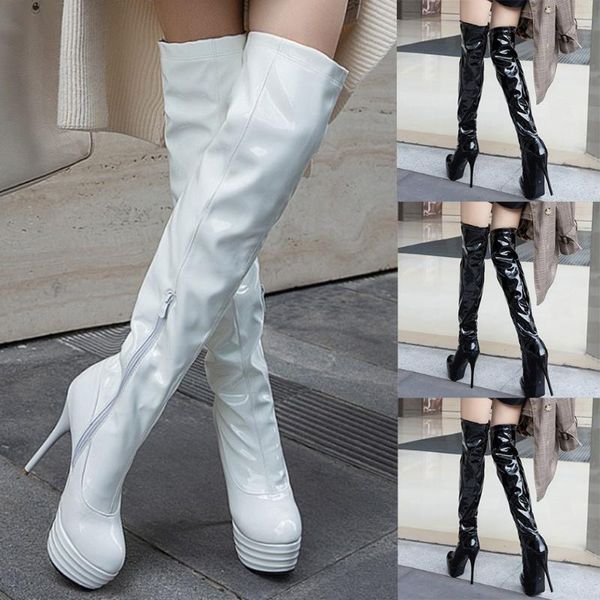

fashion pure color ound toe zipper boots thin heels vintage women boots, Black