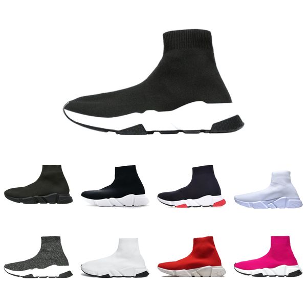 

designer speed trainer men women high sock shoes black blue red solid luxury fashion boots trainers runner walking sneakers size 36-45