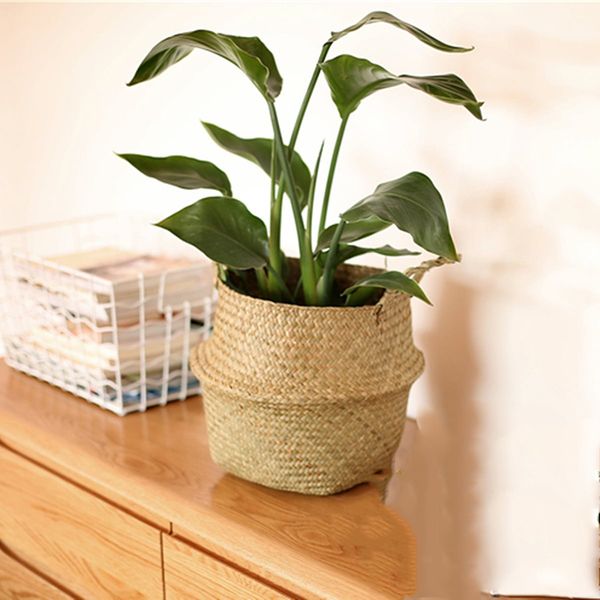 

новый дизайн корзина для белья s + m 2 шт. / компл. сад растение цветочный горшок плантатор пол из ротанга детские горшки бонсай украшения д