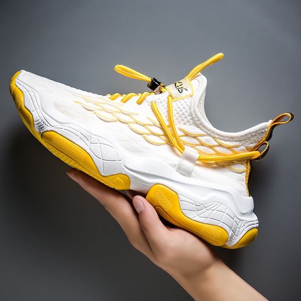 

2121 light weight men casual sneakers breathable weaving male thick bottom shoes white black outdoor walking sneakers men