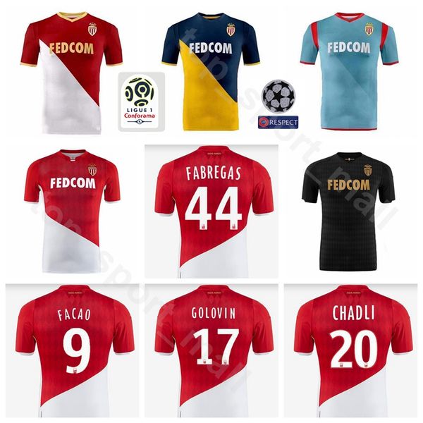 

fc as monaco soccer jersey 2019 2020 men falcao gelson golovin toure rony fabregas martins football shirt kits uniform custom name number, Black;yellow