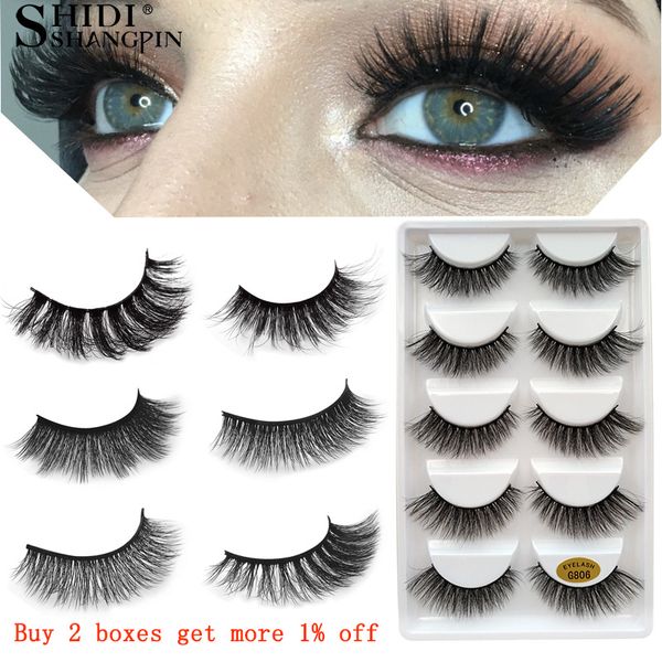 

5pairs eyelashes 3d mink lashes natural long 1 box mink eye lash 1cm-1.5cm false eyelashe full strip lashes g8 series