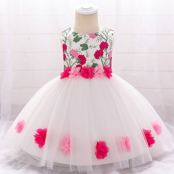 

newborn baby clothes flower girls party dress ball gown for kids princess dress baby costume fluffy dresses baptism vestido, Red;yellow