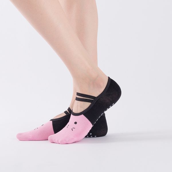 

brothock cotton parallel bar band ballet dance elegant yoga sport cartoon training five-toe socks anti-slip women yoga socks, Black