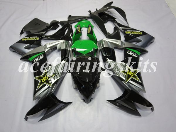 

4 gifts new abs motorcycle full fairings set fit for kawasaki ninja zx-10r zx10r 2008 2009 2010 08 09 10 10r silver green