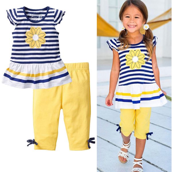 

100%cotton girls baby kids sun shirt pants shorts summer outfits clothes, White