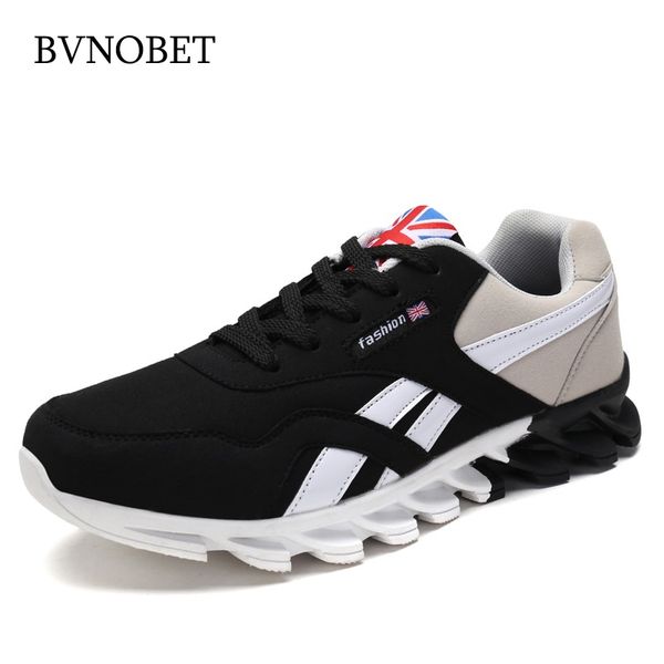 

bvnobet light weight men's leather sneakers casual mesh air trainers women outdoor walking all season shoes erkek ayakkabi deri, Black