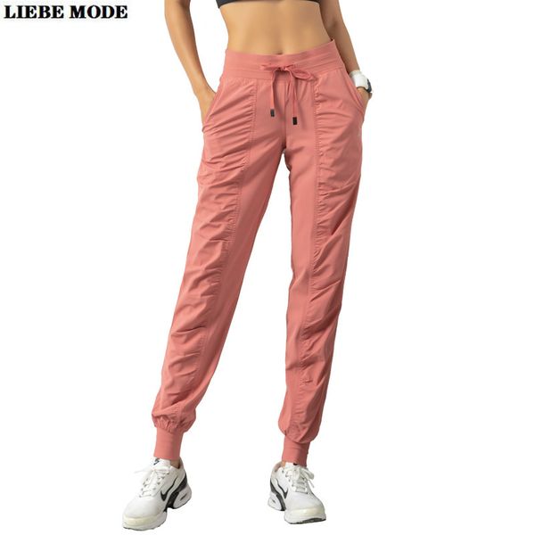 

woman streetwear high waisted capris pants 2020 autumn sports gym loose joggers women running sweatpants black grey pink trouser, Black;blue
