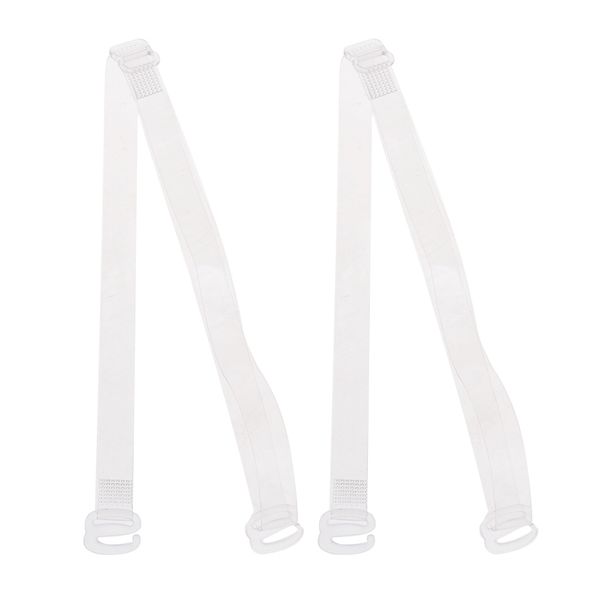 

1 pair women's adjustable detachable transparent clear invisible bra straps, Black