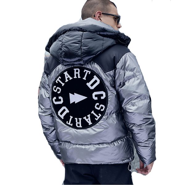

2019 men parkas designer down coat winter brand luxury casual down jackets for men fashion letter embroidery print spliced coat face north, Black