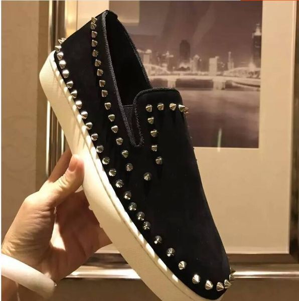 

new wholesale fashion luxurious performances wedding shoes red sneaker low lous spikes sneakers rhinestone and nails 6sd, Black