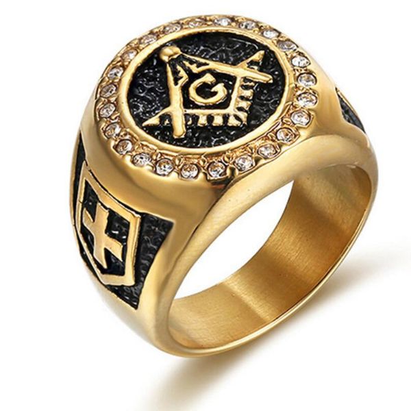

jewelry stainless steel rings cross gold plated cluster rings titanuim steel rings for men fashion, Golden;silver